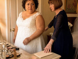 In a bridal suite, the bride stares at a sealed envelope as her future mother-in-law locks the door.