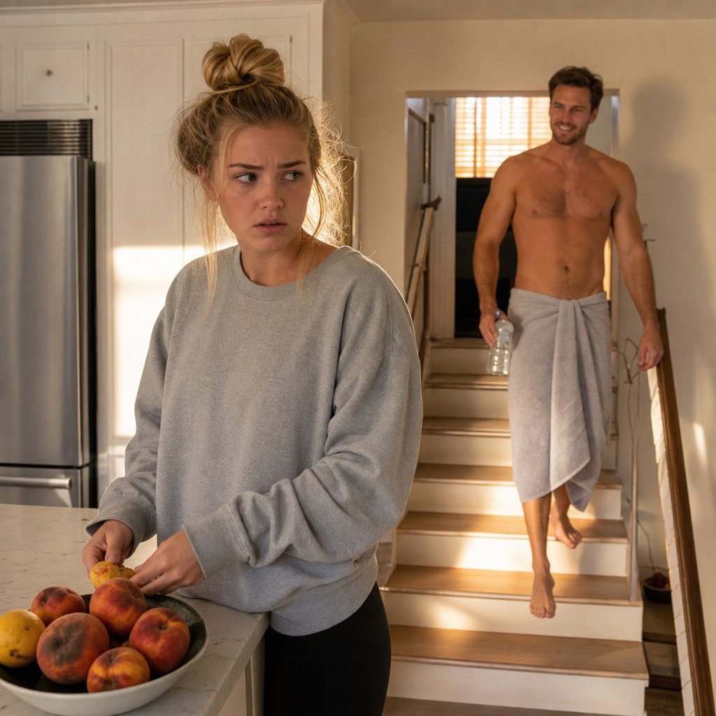 Mara stands tense in the kitchen as Graham casually mentions a work trip.