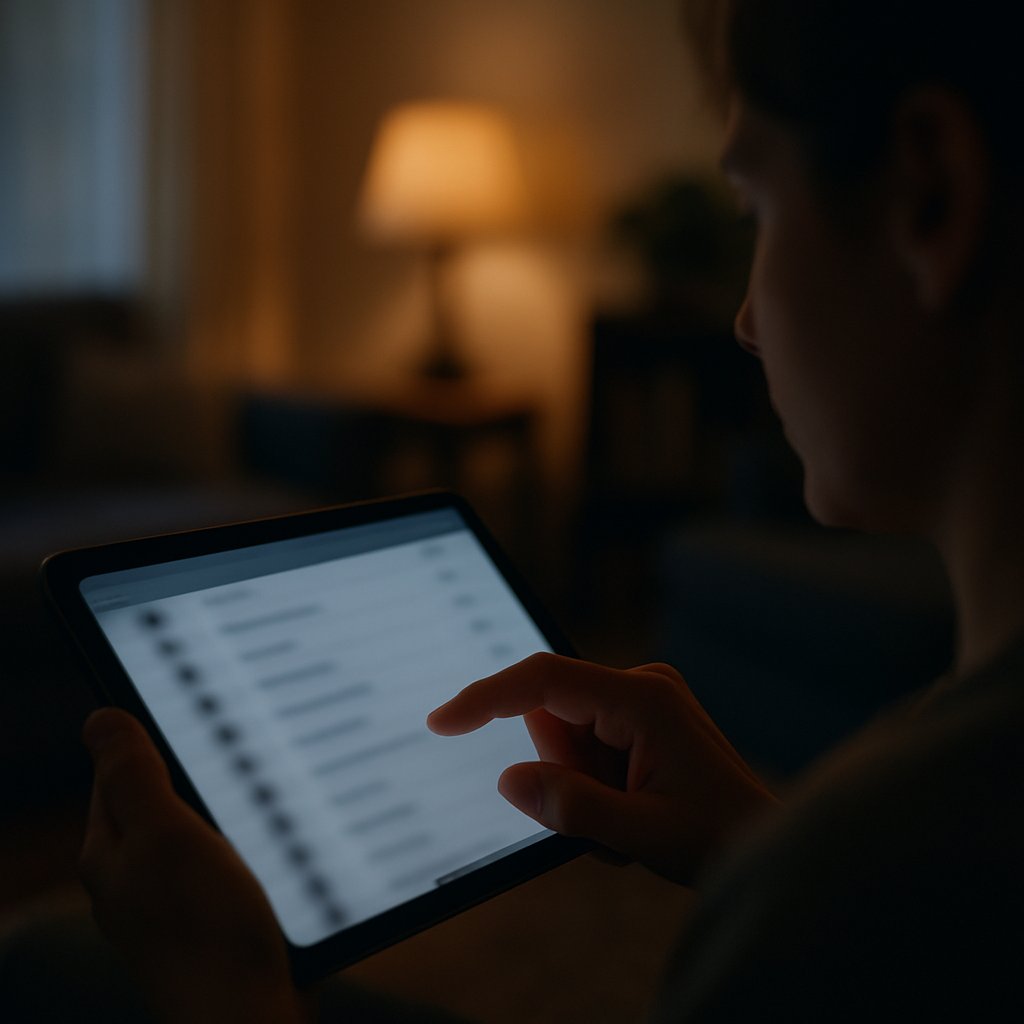 Laptop showing wedding guest list with highlighted names, morning kitchen scene