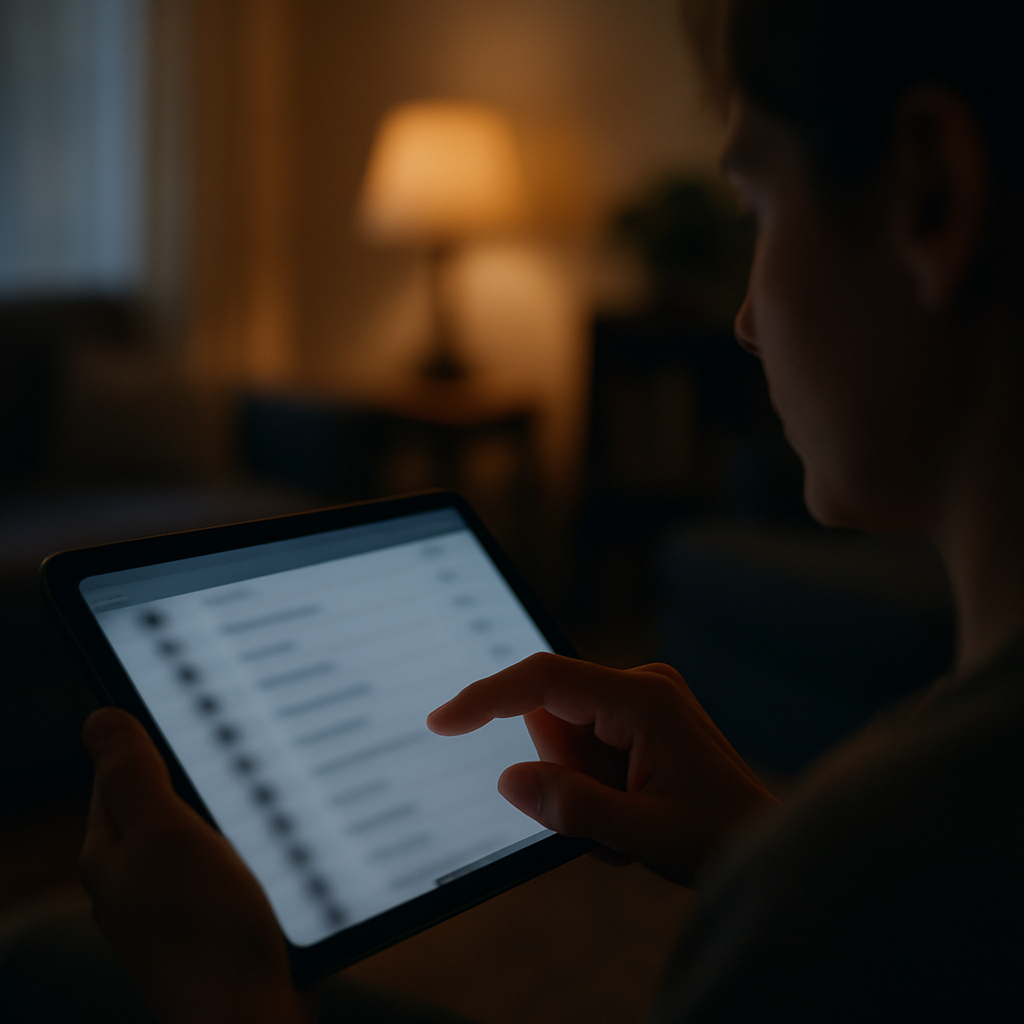 Laptop showing wedding guest list with highlighted names, morning kitchen scene