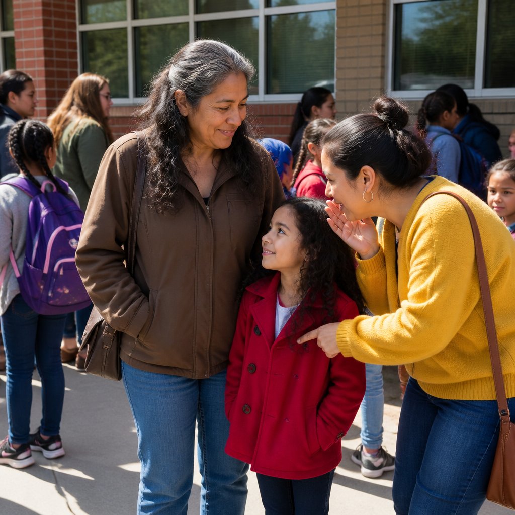 Woman hears another mom comment on her daughter's perfume scent at school pickup line.