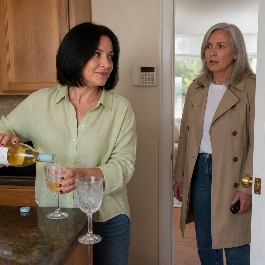 Nina finds Lila in her kitchen pouring wine into Nina’s wedding glass as if she belongs there.